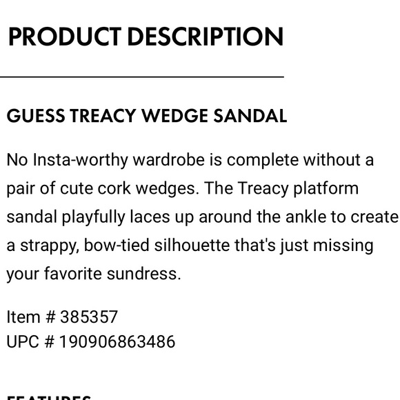 New, unworn Guess Treacy cork platform sandals size 10 - Picture 9 of 10